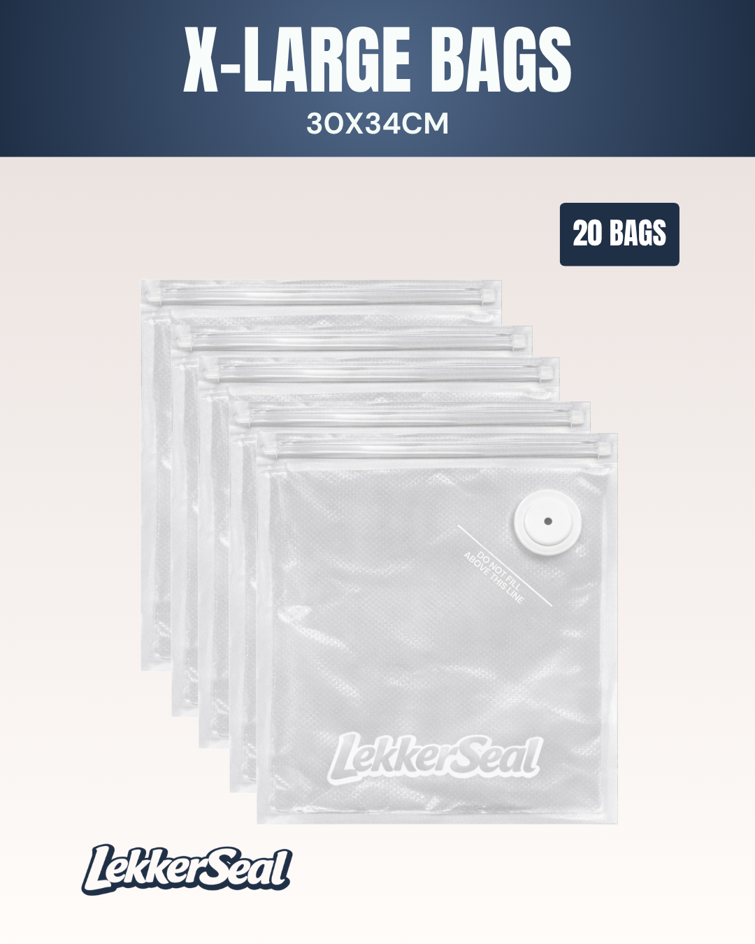 Reusable Vacuum Bags - X-Large (30x34cm)