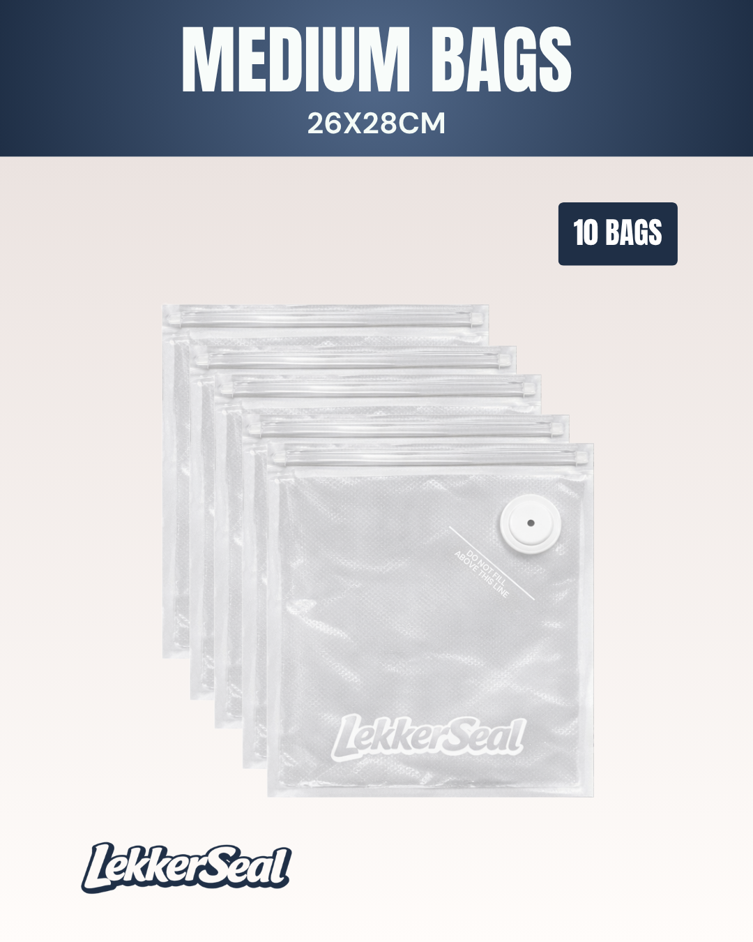 Reusable Vacuum Bags - Medium (26x28cm)