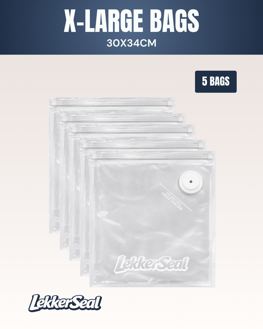 Reusable Vacuum Bags - X-Large (30x34cm)